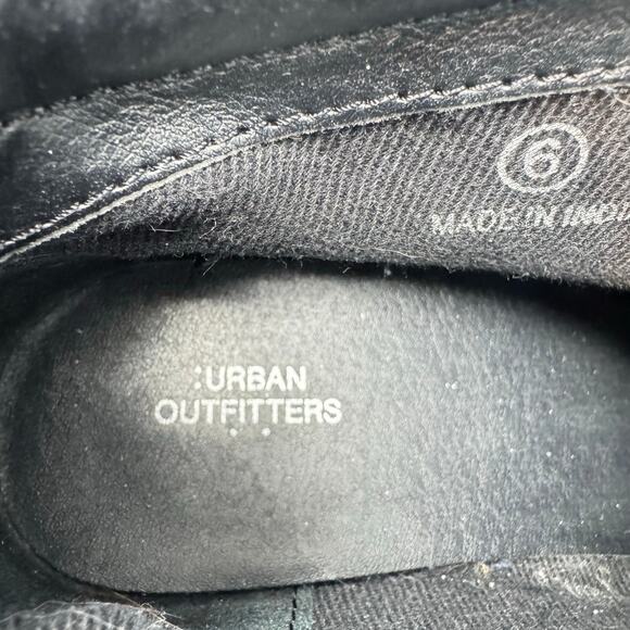 Urban Outfitters Platform Boots 6 Blue Leather Utility Combat Casual Wedge - Picture 10 of 11